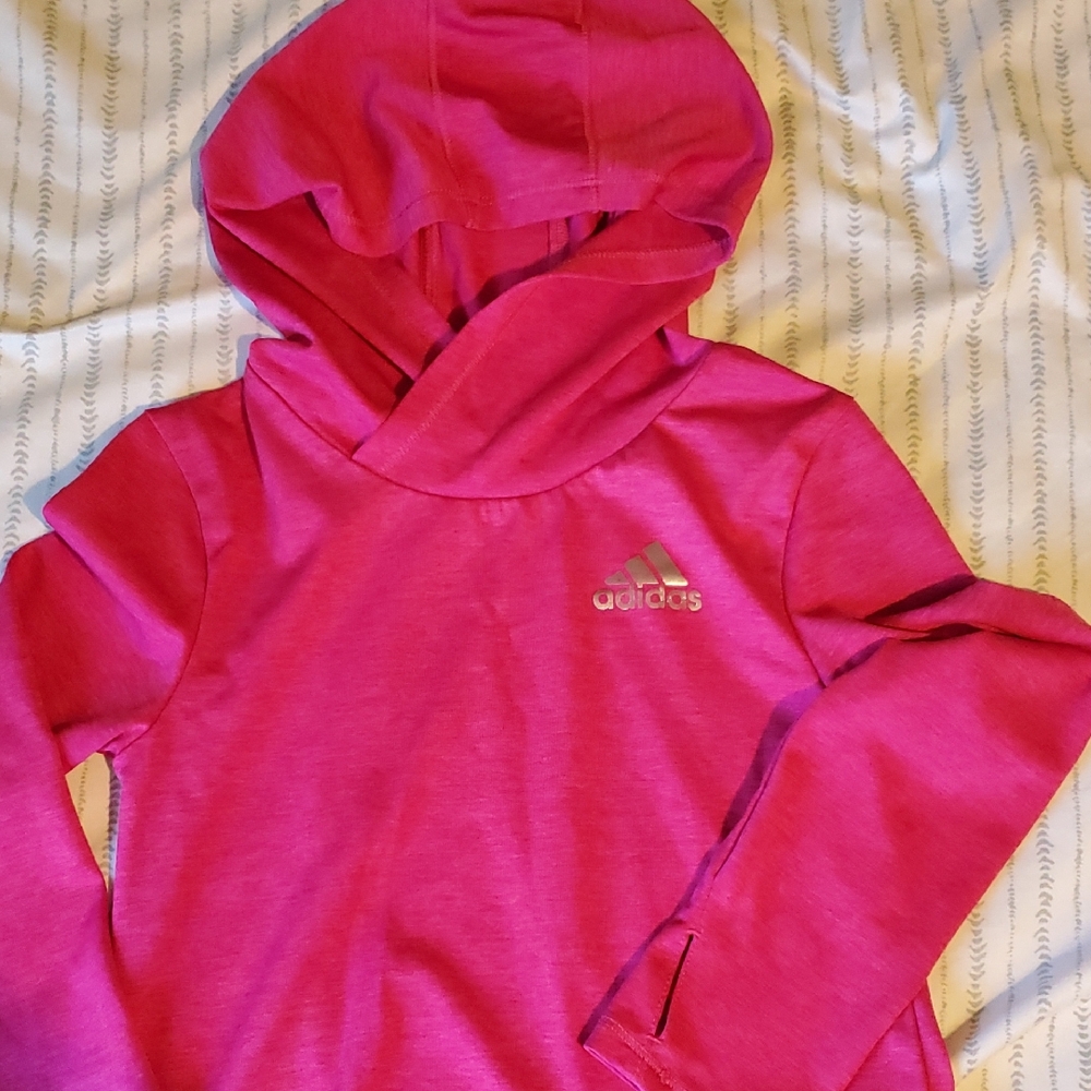 Adidas Kids Bright Pink Hoodie